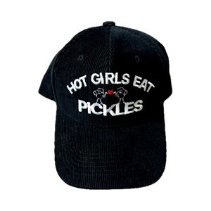 GOODGIRLSNACKS hot girls eat pickles Black Cap with Embroidery Corduroy
